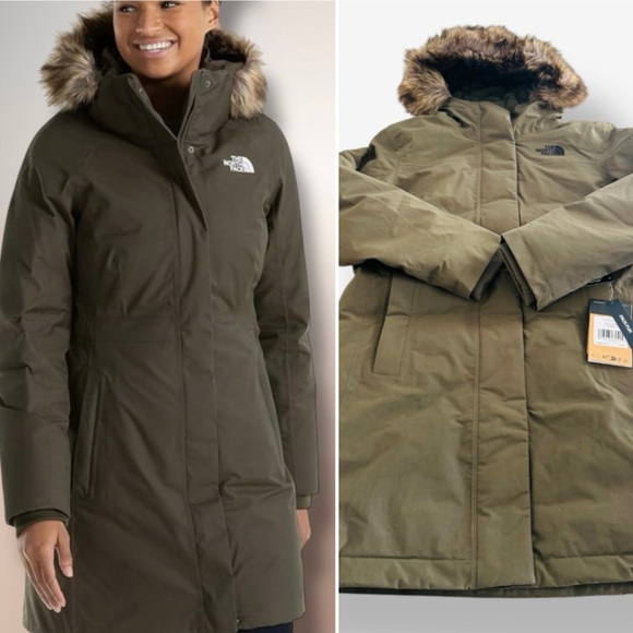 THE NORTH FACE Women’s Arctic Parka Jacket New Taupe Green Medium